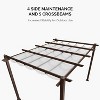 PURPLE LEAF Outdoor Metal Pergola with Retractable Canopy Patio Shade Cover for Garden Pool Yard Brown Aluminum Frame - 2 of 4