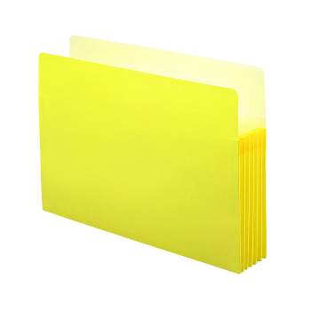 Smead File Pocket, Straight-Cut Tab, 5-1/4" Expansion, Legal Size, Yellow, 10 per Box (74243)