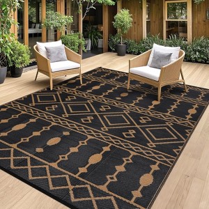 Outdoor Rug Reversible Rug, Waterproof Outdoor Plastic Straw Rug, Large Floor Mat for Camping RV Patio Backyard RV Beach Picnic - 1 of 4