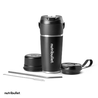 nutribullet Flip Portable Blender with Black Insulated Cup: Cordless Personal Blender, BPA-Free, Stainless Steel Blades