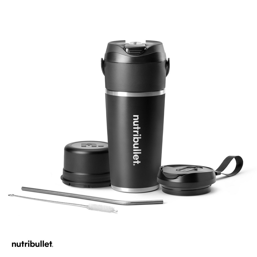 Photos - Mixer NutriBullet Flip Portable Blender with Black Insulated Cup: Cordless Personal Blender, Stainless Steel Blades 