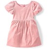 The Children's Place Baby Girls Short Sleeve Glitter Bow Velour Bubble Dress Pink 18-24 M - 2 of 4
