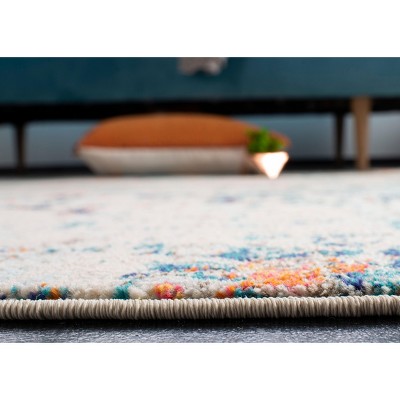 Metro-Mod Chic Blue Rectangular Easy-Care Area Rug