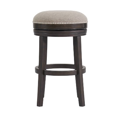 Elegant Dark Brown Swivel Bar Height Stool Set, Rubberwood