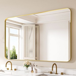Wall-Mounted Mirror Rectangle Bathroom Vanity Mirrors Framed Mirrors Aluminum Framed Bathroom Mirror - 1 of 4