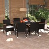vidaXL Patio Dining Set Outdoor Dining Set Table and Chair Set Poly Rattan - Black and Brown 59.1" Table Length 6 Pieces - 2 of 4