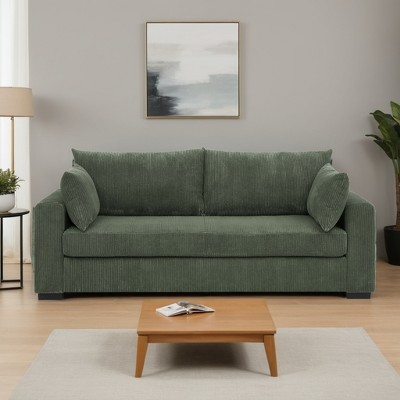 Coastal 79" Wide Corduroy Comfort Sofa - Leovsnove