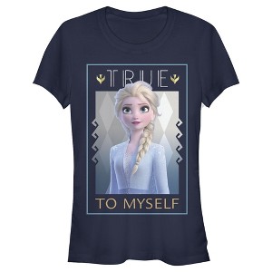 Juniors Womens Frozen 2 Elsa True To Myself Poster T-Shirt - 1 of 3