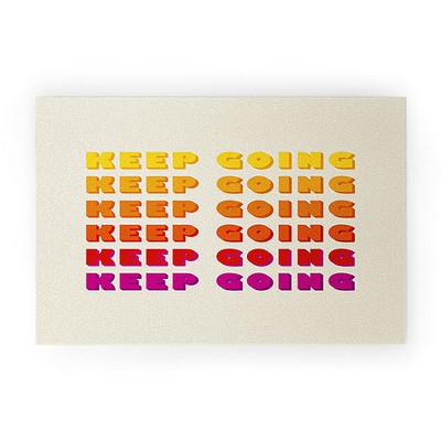 Showmemars KEEP GOING POSITIVE QUOTE 20" x 30" Welcome Mat - Society6