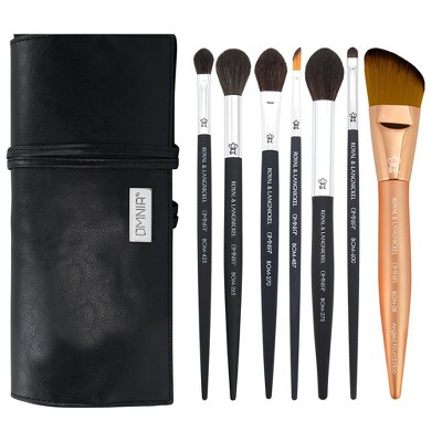 OMNIA® Artist Favorites, Chelsea Marie, 8pc Makeup Brush Set with Wrap, Includes - Crease, Highlight, Liner, Foundation and Lip Makeup Brushes