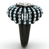 Slickblue Women’s Flower Ring in IP Black Stainless Steel with Sea Blue Crystal, Two-Tone Finish, size 5–10 - 4 of 4