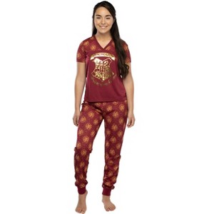 Harry Potter Short Sleeve Hogwarts Junior's Jogger PJ Pajama Set - 1 of 4