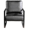 CAVINAS PU Leather/Microfiber/Velvet Upholstered Accent Chair with Metal Frame,Mid Century Arm Chair with Cushion for Bedroom,Reading Room - 3 of 4