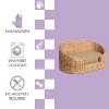 THE LICKER STORE Curvy Classic Handwoven Rattan Dog Bed with Machine-Washable Cushion - 2 of 4