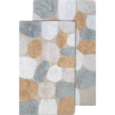 2pc Berkeley Geometric Bath Rug Set Gray/white - Chesapeake : Target