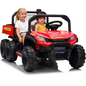 24V Electric Ride-On Dump Truck- 2-Seater w/ Parent Remote, All-Terrain Tires, 3 Speeds, Music & Safety Belts for Ages 3-8 - 1 of 4