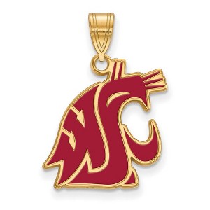 Black Bow Jewelry 14k Yellow Gold Plated Sterling Silver Washington State Cougars NCAA Large Pendant - 1 of 3