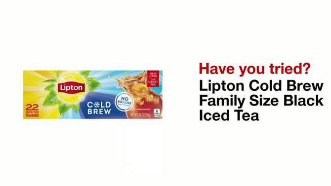 Lipton Cold Brew Family Size Black Iced Tea Bags - 22ct, 2 of 8, play video
