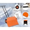 29 Inch Heavy Duty Wheeled Snow Shovel with Adjustable 5-Position Handle and Multi-Angle Carbon Steel Blade - 2 of 4