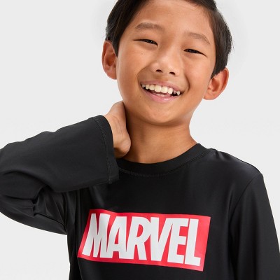 Marvel Boys' Marvel Rash Guard Top - Black S: UPF 50+ Long Sleeve Swimwear — фото 2
