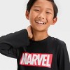 Boys' Marvel Fictitious Character Rash Guard Top - Black - image 2 of 3