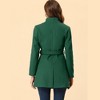 INSPIRE CHIC Women's Classic Stand Collar Long Sleeve Winter Belted Long Coat - 4 of 4