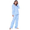 Casual Nights Women's Long Sleeve Rayon Button Down Pajama Set - 3 of 4