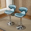 CAVINAS Adjustable Swivel Bar Stools, Modern Luxurious Kitchen Chairs with Footrest, Stylish Bar Chairs with Chrome Base, Set of 2 - 2 of 4