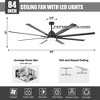 VACZON 84" Black Modern Industrial LED Ceiling Fan with Lights and Remote HVLS Fan - 4 of 4