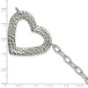 Black Bow Jewelry Stainless Steel Textured Heart Bracelet, 8 Inch - 4 of 4