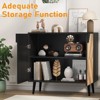 Modern Storage Free Standing Accent Cabinet, Buffet Cabinet with Doors, Wood Finish Sideboard Buffet with Storage for Dining Room - 4 of 4