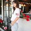 Anna-Kaci Women's Letter Print Crop Top Short Sleeve July 4th USA Flag T-Shirt - 4 of 4