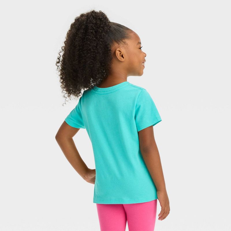 Toddler Girls' Kitty Short Sleeve T-Shirt - Cat & Jack™ Turquoise, 3 of 5