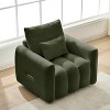 MAYEERTY 35" Teddy Fabric Sofa, Modern Lounge Chair Upholsteres with a Pillow Apartment Office Living Room Green - 4 of 4
