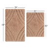 Knightsbridge Stylish And Comfortable Traditional Diamond Design 2 PC Cotton Bath Rug Set 20"x30" & 24"x40" Silver - 3 of 4