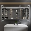 HBEZON LED Medicine Cabinet with Lights and Mirrors, Recess/Wall Mount Bathroom Cabinet, 3 Mode Lights, Dimmable, Anti-Fog, Silver - 3 of 4