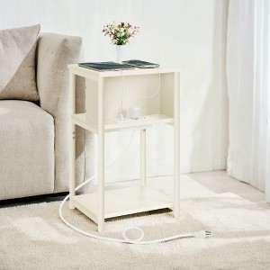 VASAGLE End Table with Charging Station, 3-Tier Side Table with USB Ports and Outlets Nightstand - 1 of 4