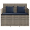 vidaXL Patio Bench with Cushions Gray Poly Rattan - 4 of 4