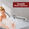 SUMERAIN Modern Deck Mounted Bathroom Bathtub Faucet Waterfall Tub Faucet Brass Valve Brushed Nickel - 2 of 4