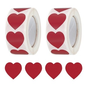 Unique Bargains Self-Adhesive Heart Decorations Sticker for Envelope Wedding 1000 Pcs - 1 of 4