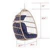 PAGED Outdoor Rattan Swing Chair with Water Resistant Cushion and UV Resistant Frame,Egg Chair for Patio,Porch,Garden - 3 of 4