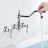 Sumerain Vintage Tub Faucet Filler Wall Mount Bathtub Faucet 3 Hole 8 Inches Center Chrome - 4 of 4