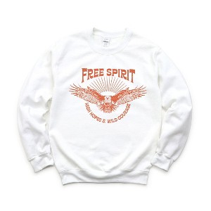 Simply Sage Market Women's Graphic Sweatshirt Free Spirit Distressed Eagle - 1 of 3