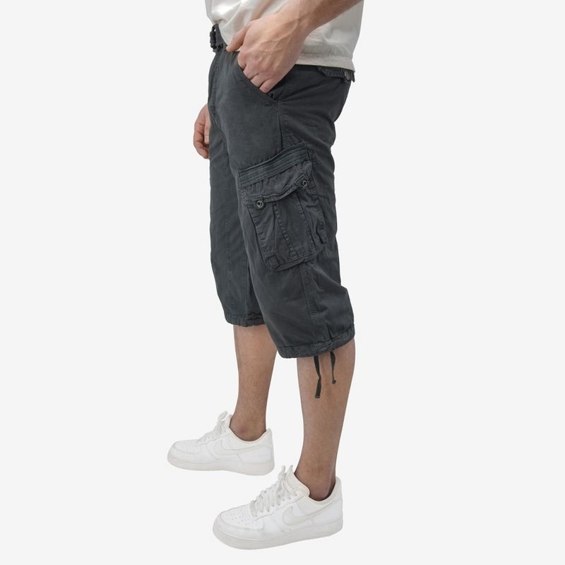 X RAY Men’s Belted 18 Inch Below Knee Long Cargo Shorts, 4 of 9