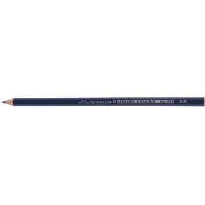General's Hexagonal Non-Toxic Drawing Pencil, 2B Thin Tip, Black, pk of 12