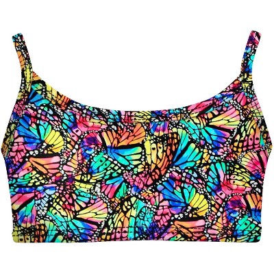 City Threads USA-Made Girls UPF 50+ Printed Bikini Swim Top