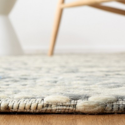 Handmade Gray Geometric Wool Flat Woven Rug 5' x 8'