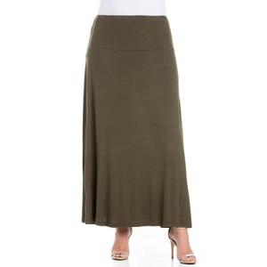 24seven Comfort Apparel Women's Elastic Waist Maxi Skirt - 1 of 4