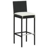 vidaXL 3 Piece Patio Bar Set with Cushions Poly Rattan Black - 4 of 4