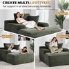 KWPZQEB 67" Chaise Lounge Chair, Corduroy Boneless Sofa with & 3 Pillows, Oversized Deep Seat Sleeper Sofa Bed for Living Room, Bedroom - 3 of 4
